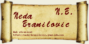 Neda Branilović vizit kartica